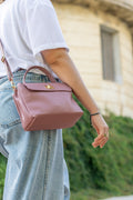Porté épaule sac Nassima – cuir grainé rose