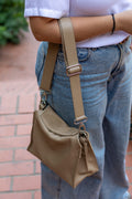 Sac compartimenté en cuir cappuccino – design moderne et élégant