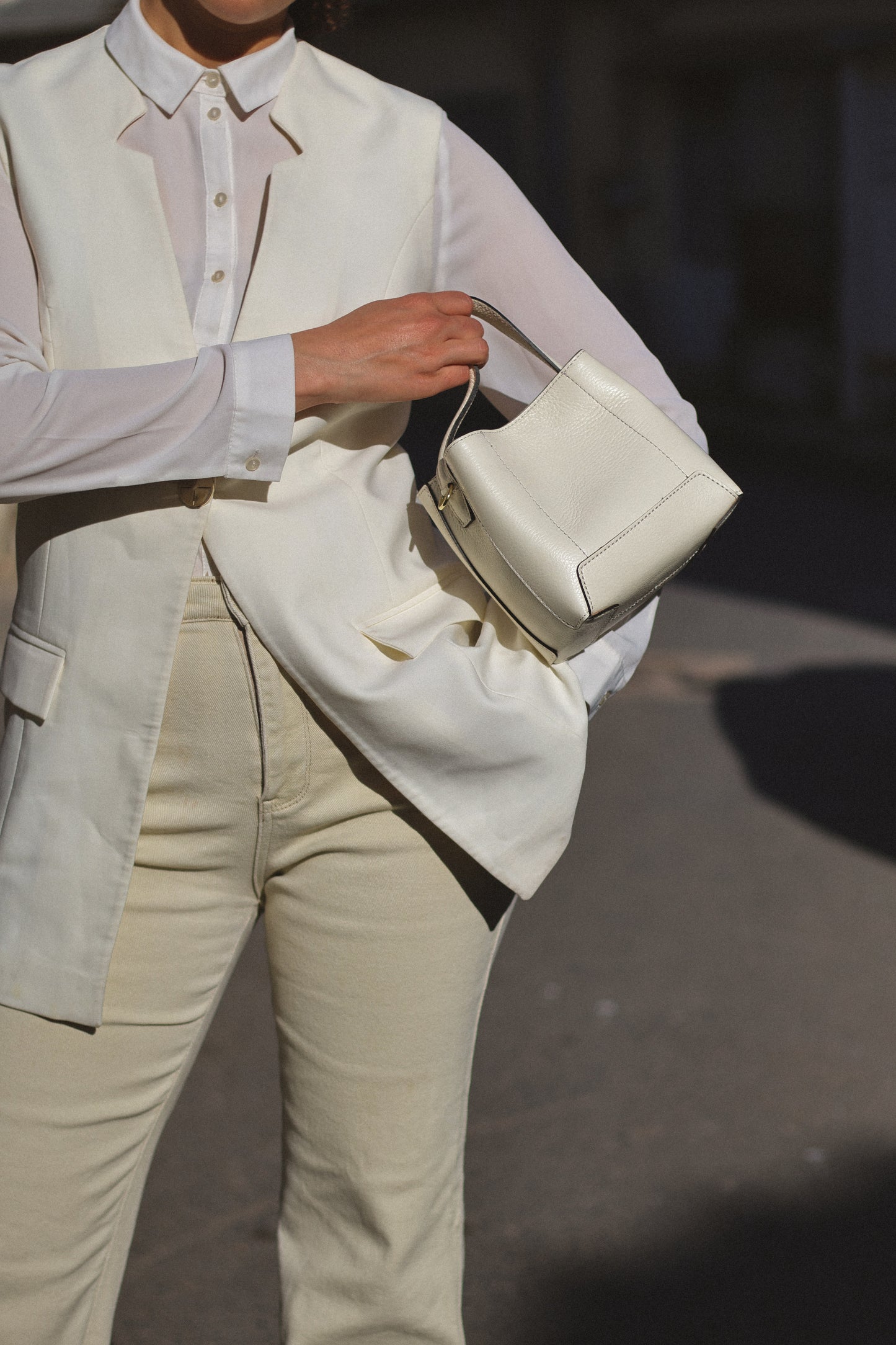 Sac Camille M – Cuir Crème | Édition Limitée
