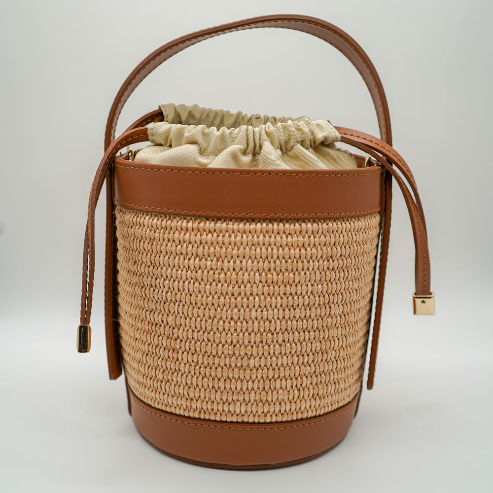 Sac Chloé M – Seau Raphia & Cuir Camel | Édition Limitée